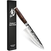 Shun Premier 6" Chef's Knife | Handcrafted Japanese Kitchen Knife, VG-MAX Core, Damascus Stainless Steel Cladding, Pakkawood Handle