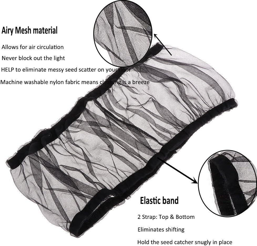 Bonaweite Mesh Bird Seed Catcher, Birds Cage Net Cover, Soft Nylon Skirt with Adjustable Drawstring : Pet Supplies