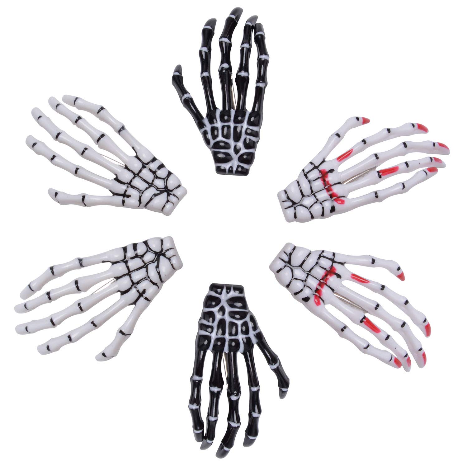 6PCS Halloween Headband & 6 PCS Skull Hair Clip,Aniwon Creative Spider Headband Halloween Party Headband Hair Hoop for Kids and Women,Dress up Costume Halloween Party Supplies