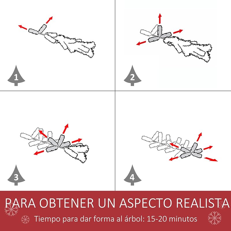 Árvore de Natal artificial 150 cm com 440 ramos, 39 pinhas verdes