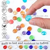 Meschett 50Pcs Mini Glass Gems Sea Blue Flat Bottom Marbles 1.3-1.8cm view 5