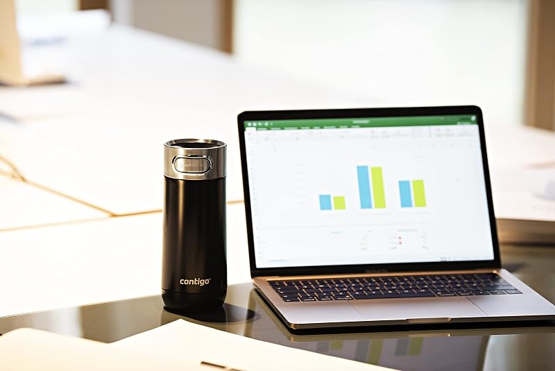 Luxe Autoseal, tazza termica, thermos acciaio inox, borraccia chiusura sottovuoto, bicchiere chiusura ermetica, lavastoviglie, tazza caffè con coperchio pulizia facile senza BPA; White Zinfand