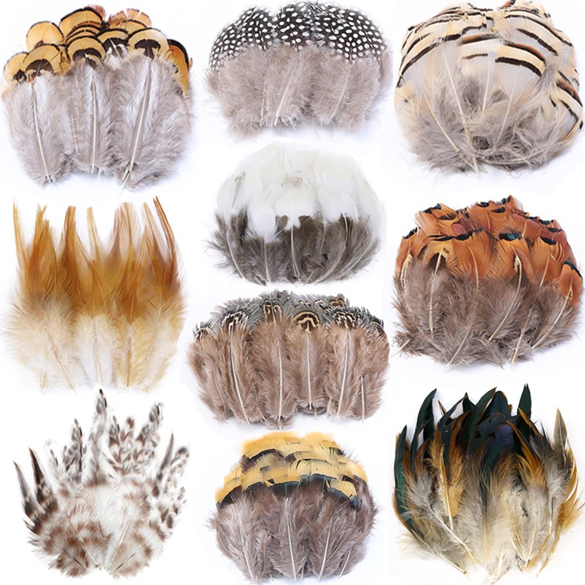 Photo 1 of 200pcs 10 Style Natural Feathers Assorted Mixed Feathers for Dream Catcher Crafts Decoration (10 Styles - 200 Pcs)