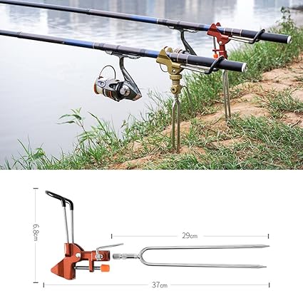 Fishing Ground Rod Holder Bracket Practical Detachable Bank Fishing Support Stainless Steel Outdoor Angle Pole Fishing Ground Stand Holder