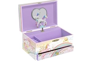 Musical Unicorn Jewelry Box for Girls - Kids Dancing Music Box With Mirror, Gifts for Little Girls, Jewelry Boxes, Children's