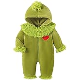 Ayalinggo Baby Green Monster Costume Newborn Infant Long Sleeve Hoodie Romper Jumpsuit My First Halloween Christmas Outfits