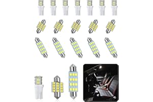 iolory 20PCS Car LED Lights Interior,Soft Bright White 6500k LED Bulbs,Automotive Interior Accessories,12V LED Festoon Bulb K