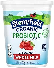Stonyfield Organic Whole Milk Probiotic Yogurt, Strawberry, 32 oz. – Immunity & Digestive