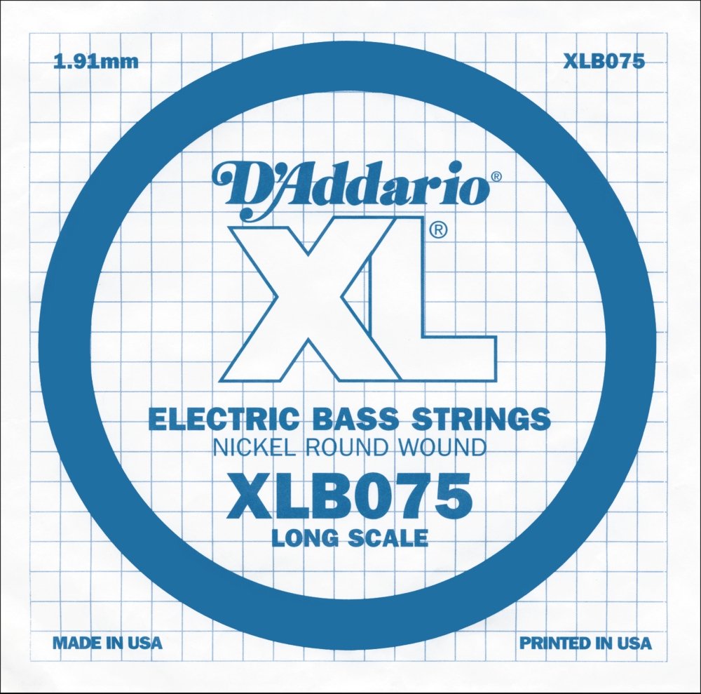 D'Addario .075 Long Scale Nickel Wound Single String for Bass Guitar