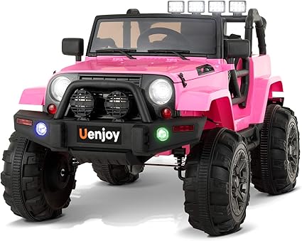 Uenjoy kids ride on cars 12v electric with remote control 2 speed pink Clearance