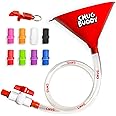Chug Buddy Beer Bong Tube and Funnel with Valve, 8 Interchangeable Mouthpieces, Shotgun Keychain Tool - Kink-Free 3ft Hose for Beerbong, College Party, Drinking Games