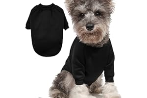JOUHOI Puppy Sweater for Small Dogs Clothes Warm Winter Cat Clothe Pet Sweatshirt Knitwear Doggie Kitten Clothing, Black, Small