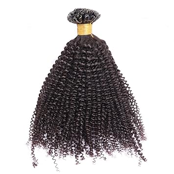Remeehi 100s Kinky Curly Keratin U Tip Nail Hair Extensions 1g S