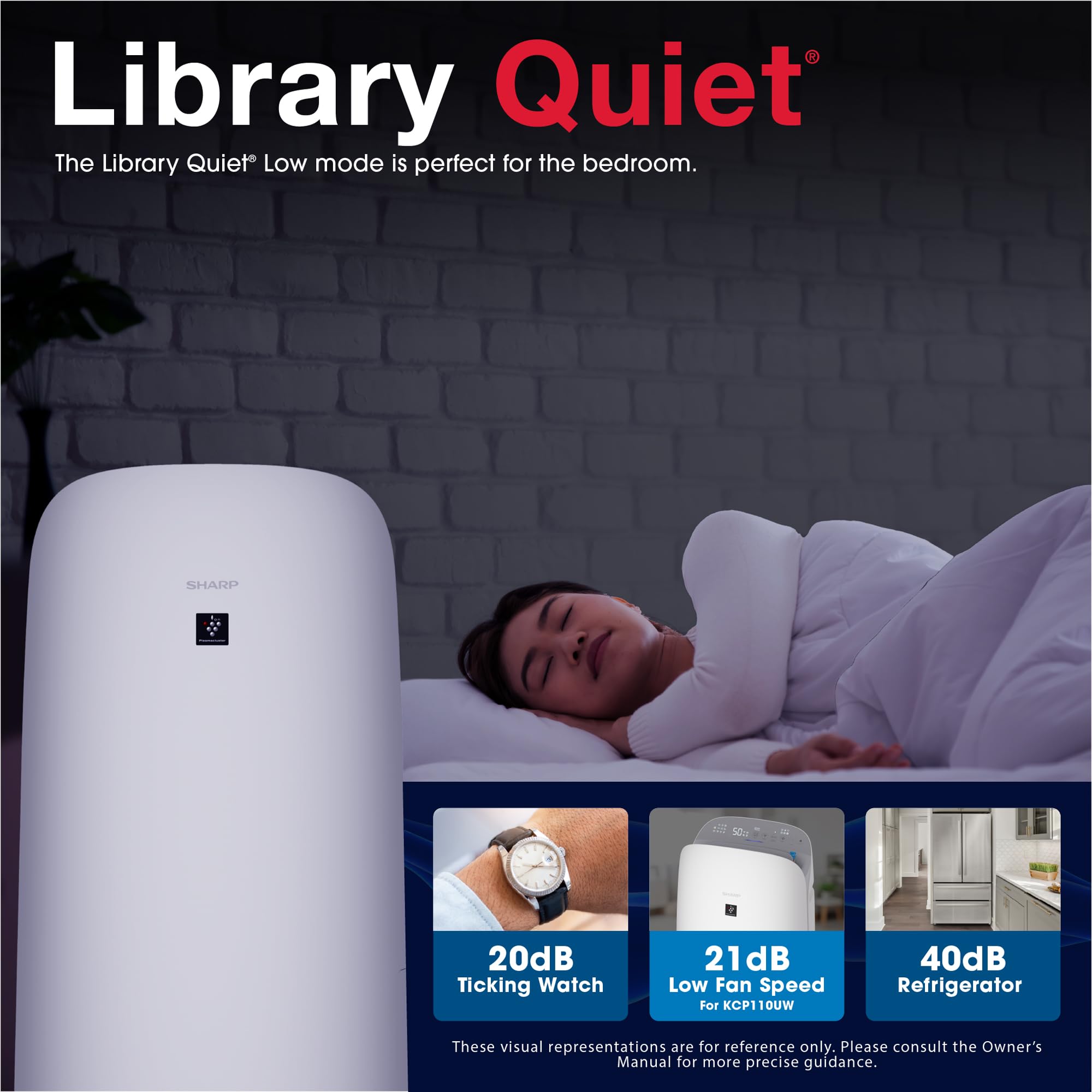SHARP Smart Air Purifier and Humidifier compatible w/Alexa & Google Asst. Plasmacluster™ Ion Technology & Triple Filtration, incl True HEPA Filter. Covers up to 2,603 sq ft for XL Rooms. KCP110UW