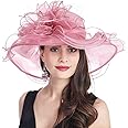 SAFERIN Women's Organza Church Kentucky Derby Fascinator Bridal Tea Party Wedding Hat