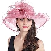 SAFERIN Women's Organza Church Kentucky Derby Fascinator Bridal Tea Party Wedding Hat