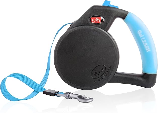 Amazon Com Dog Leash Retractable Gel Pet Leash World S Most Comfortable Handle Blue Medium Pet Supplies
