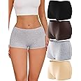 ROSYCORAL Boy Shorts Underwear for Women Cotton Panties Mid Rise Undies Full Coverage Boxers Briefs Boyshort 4 Pack S-XXL