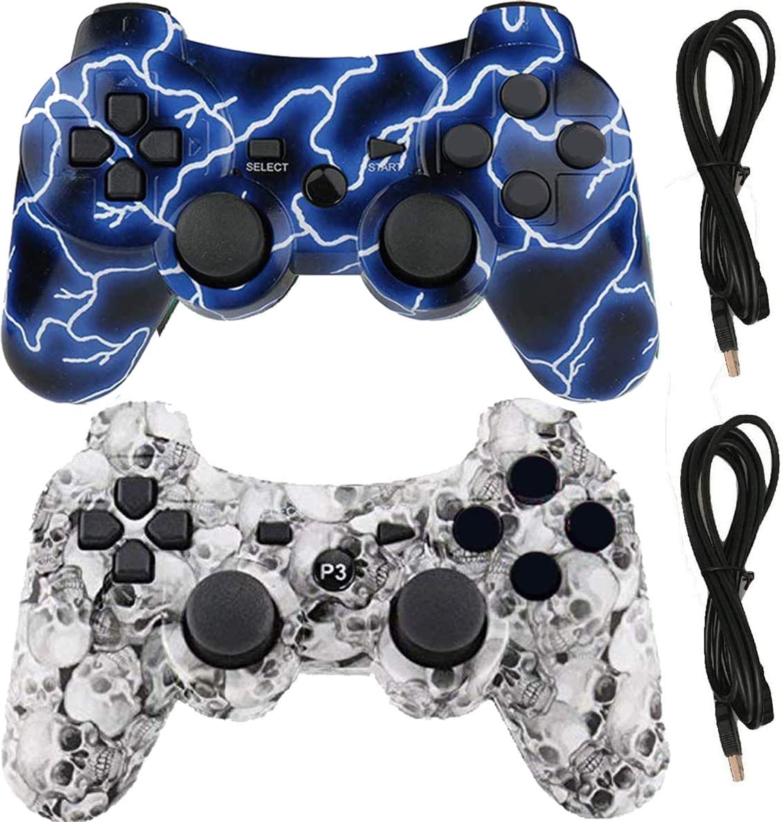 Infityle Wireless Controllers for PS3 Playstation 3 console (GreenFlash and WhiteSkull)