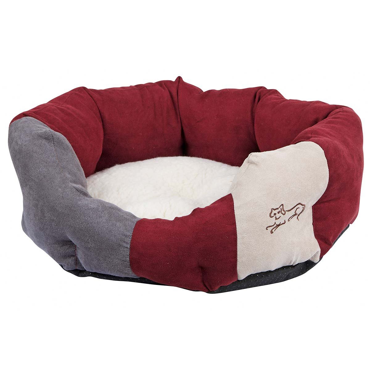 Kerbl Amelie Dog Bed, 64 x 57 cm, Bordeaux/ Anthracite
