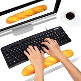 Soft Toast Bread Baguette Shape Anti-Skid Keyboard Wrist Rest Support for Office,Computer,Laptop&amp; Mac,Slow Bounces Back Foam for Easy Typing &amp; Pain Relief