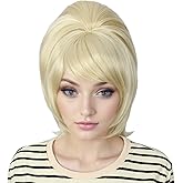 Tzncos 50S Retro Short Wigs Halloween Costume Cosplay Party Wig for Women (Short Blonde)