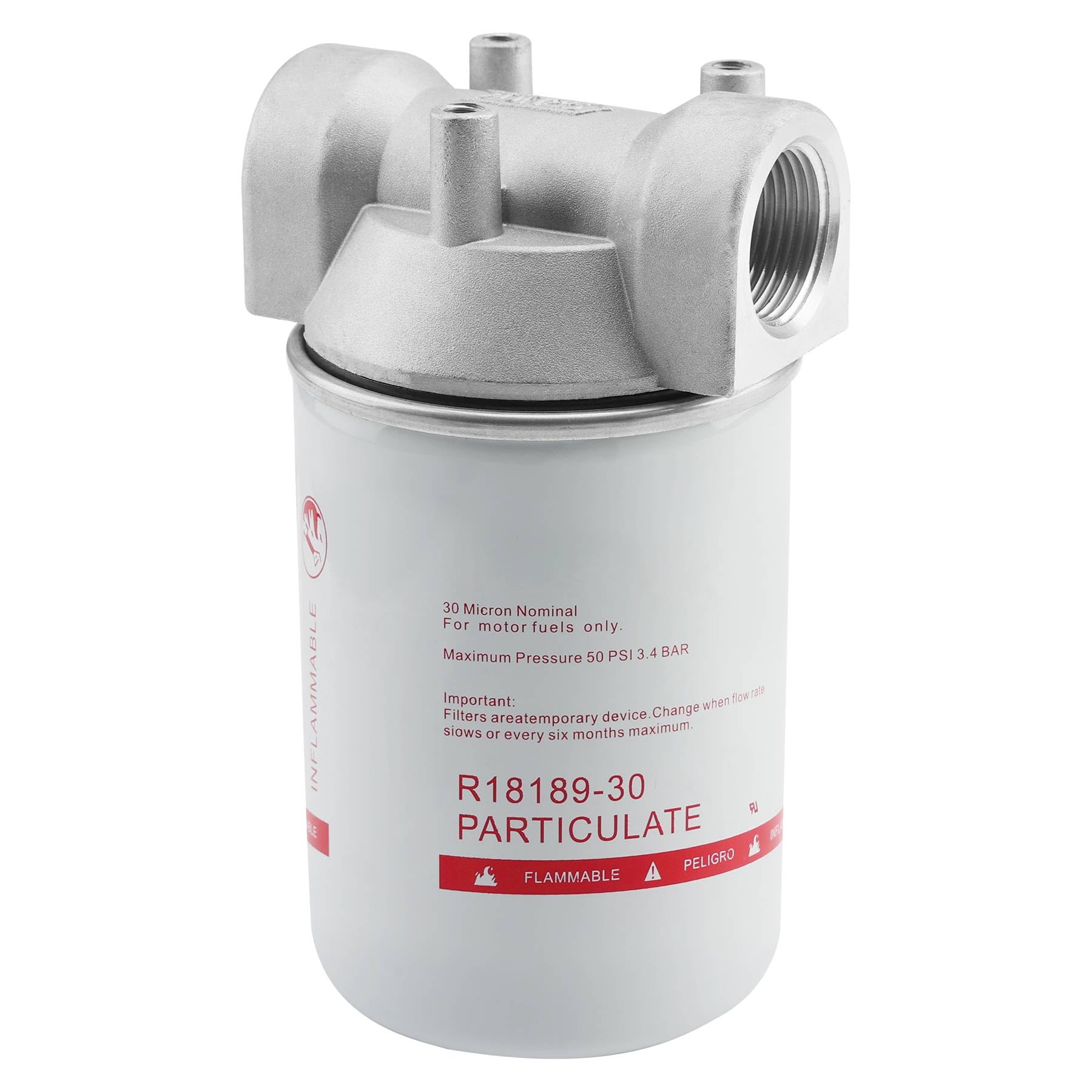 Photo 1 of 1 Inch NPT Fuel Tank Filter Kit, High Flow 25 GPM 30 Micron Spin-on Particulate Filter Compatible With Diesel Transfer Pump