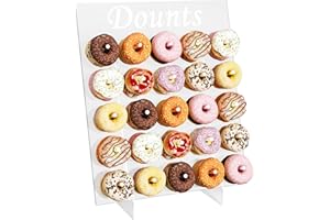 Qmeeki 50 Donuts Large Donut Wall Display Stand, Acrylic Donut Board Displays Large Donut Stand Holders for Party Wedding Baby Shower, Decorative Doughnut and Bagel Holder