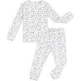 moimoln 6M-8Y Baby & Toddler Girl Floral Pajamas Soft Modal Cotton Breathable Snug-Fit Long Sleeve Sleepwear Set