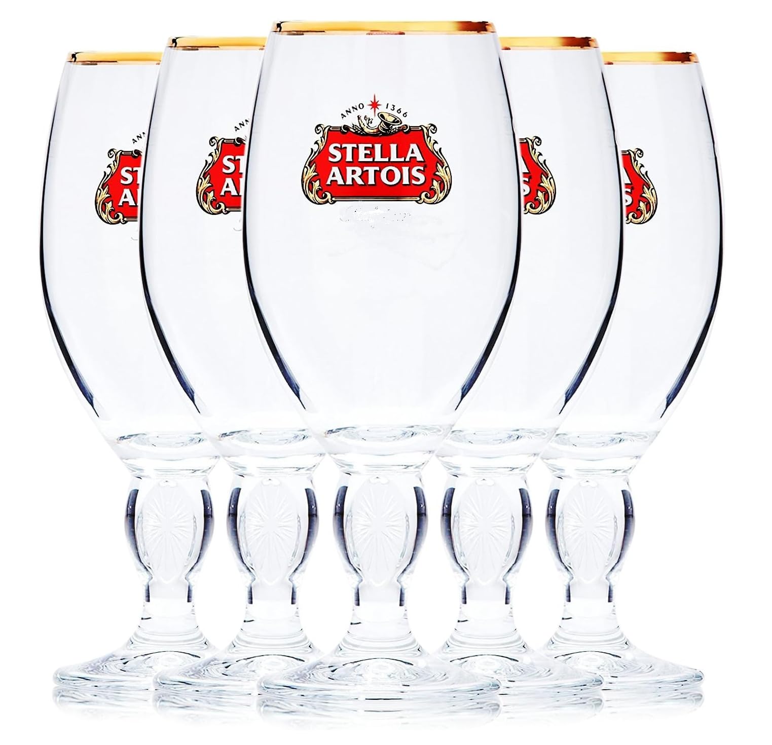 Stella Artois 5-Pack Original Beer Glass Chalice, 33cl | Official Chalices for Perfect Pour