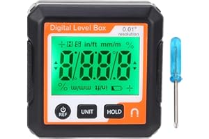 Digital Level Angle Gauge, Multifunctional Digital Level Box with Magnet Electronic Angle Gauge Inclinometer Protractor (Oran