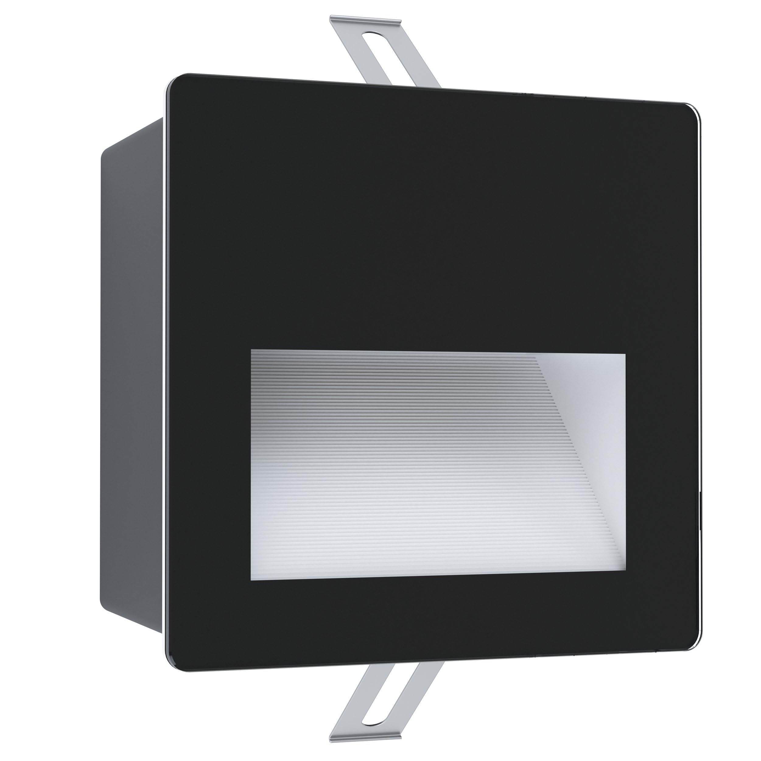 Eglo Recessed Outdoor spot Light Aracena, LED Garden Spotlight Made of Glass, Plastic and Aluminium, Black Outside lamp, Neutral White, IP64, 5.5 inches