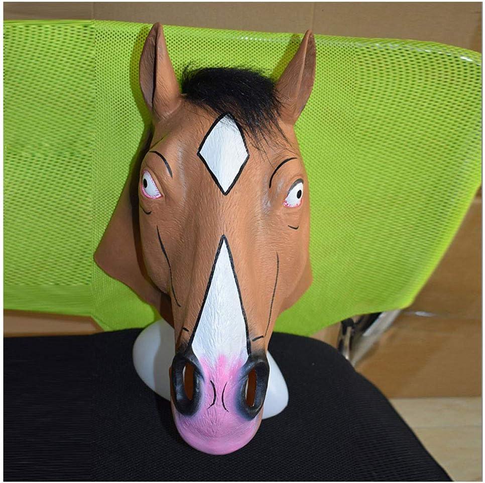 YaPin Christmas Halloween Party Mask Novelty BoJack Horseman Mask Brown
