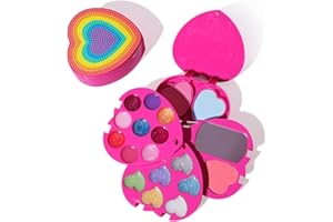 Mebtmel Heart Shape for Kids Makeup Kit, Real, Non Toxic, Washable Make Up for Girls Kids