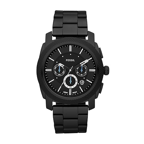 Fossil Men's Machine Quartz Stainless Steel Chronograph Watch, Color: Black (Model: FS4552)