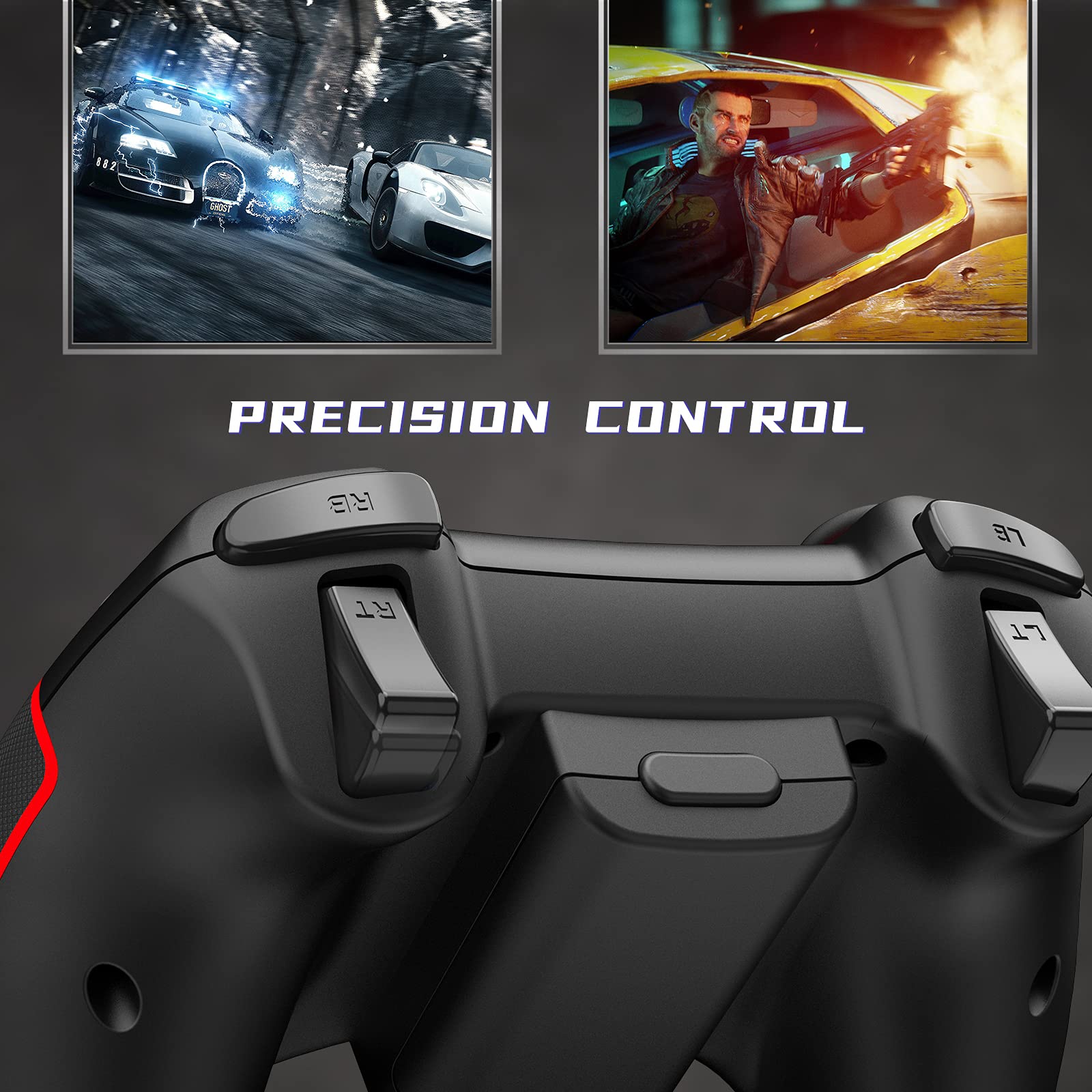 EasySMX PS3 Gaming Controller, Wireless 2.4G Gamepads with Vibration Fire Button Range up to 10m Support PC (Windows XP/7/8/10), Steam, PS3, Android, TV Box Portable Gaming Joystick