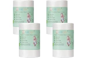ALVABABY Diaper Liners for Baby Cloth Diaper Disposable Compostable Unscented Fragance Free Chlorine Free 400 Sheets 4BBT01-C