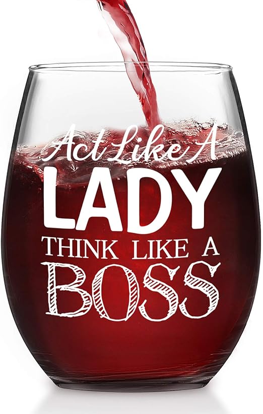girl boss wine glass