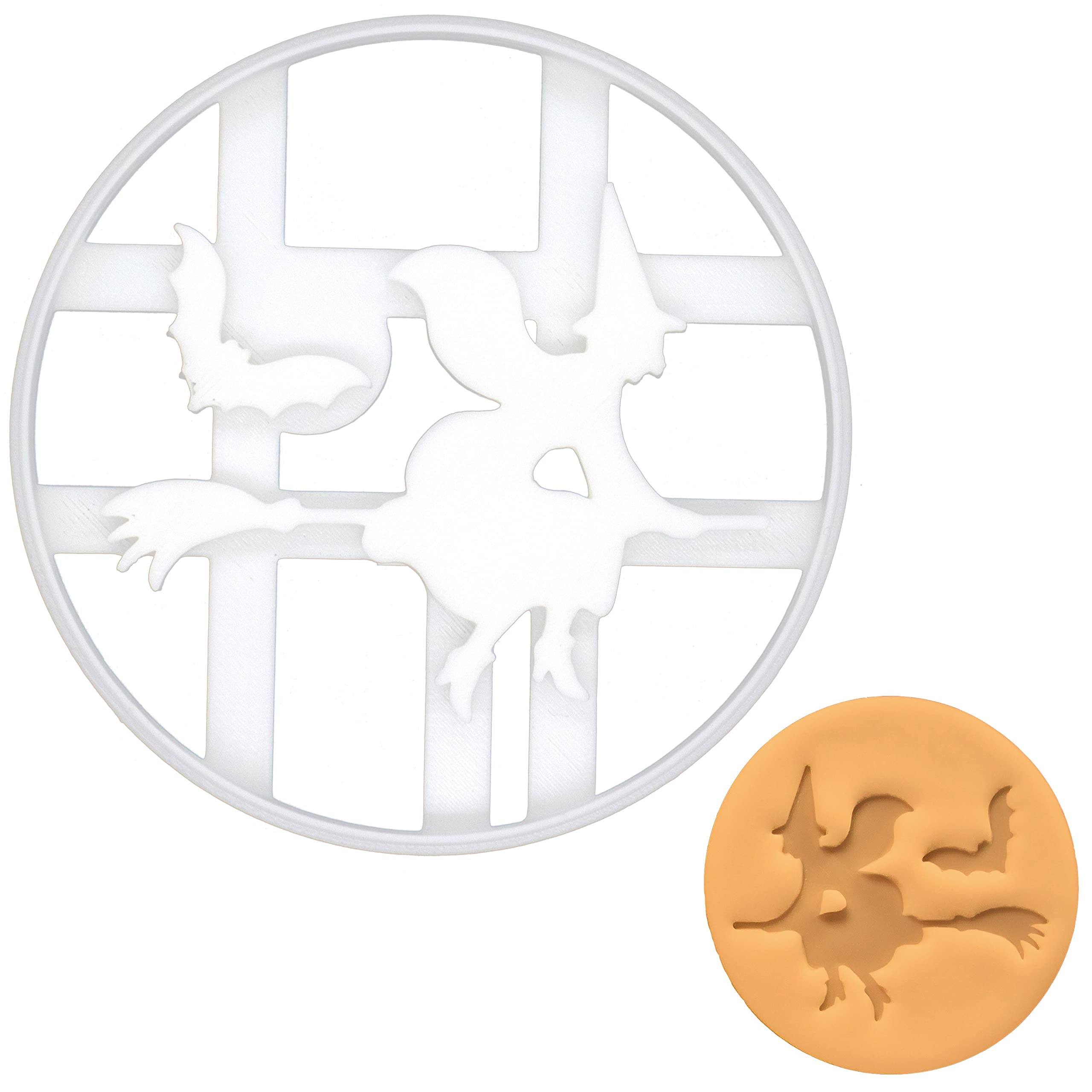 BAKERLOGY Halloween Witch Cookie Cutter - Detailed Biscuit Cutter Design for Baking and Crafts, Ideal on Fondant, Dough, Clay