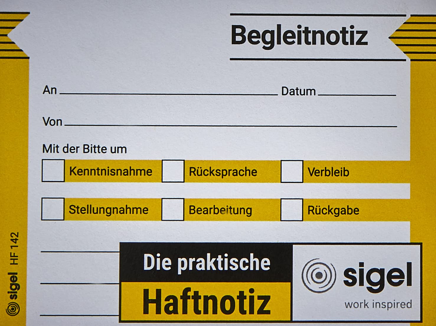 Sigel HF142 Sticky Note Accompanying Note (Begleitnotiz) 100x75 mm 1 Items