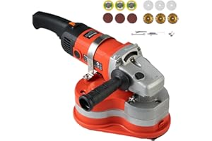 CUBQUANTNESTARS Electric Diamond Floor Grinder Polisher Machine 3800W, 6-Speed Adjustable, with 3 Diamond Wheels for Dustless Grinding, Polishing Cement, Marble, Epoxy, Concrete, Stone, Thinset, Metal Descaling