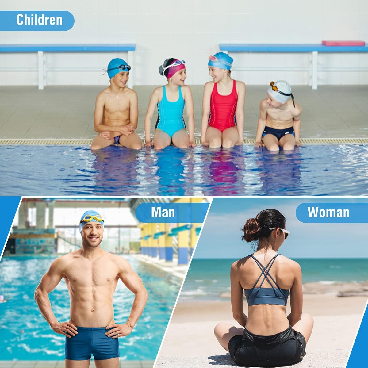Swim Training Belts, Swim Training Leash, Swim Tether Stationary Swimming, Swim Harness Static Swimming Belt, Swim Bungee Cords Resistance Bands (Blue, 4) : Sports & Outdoors