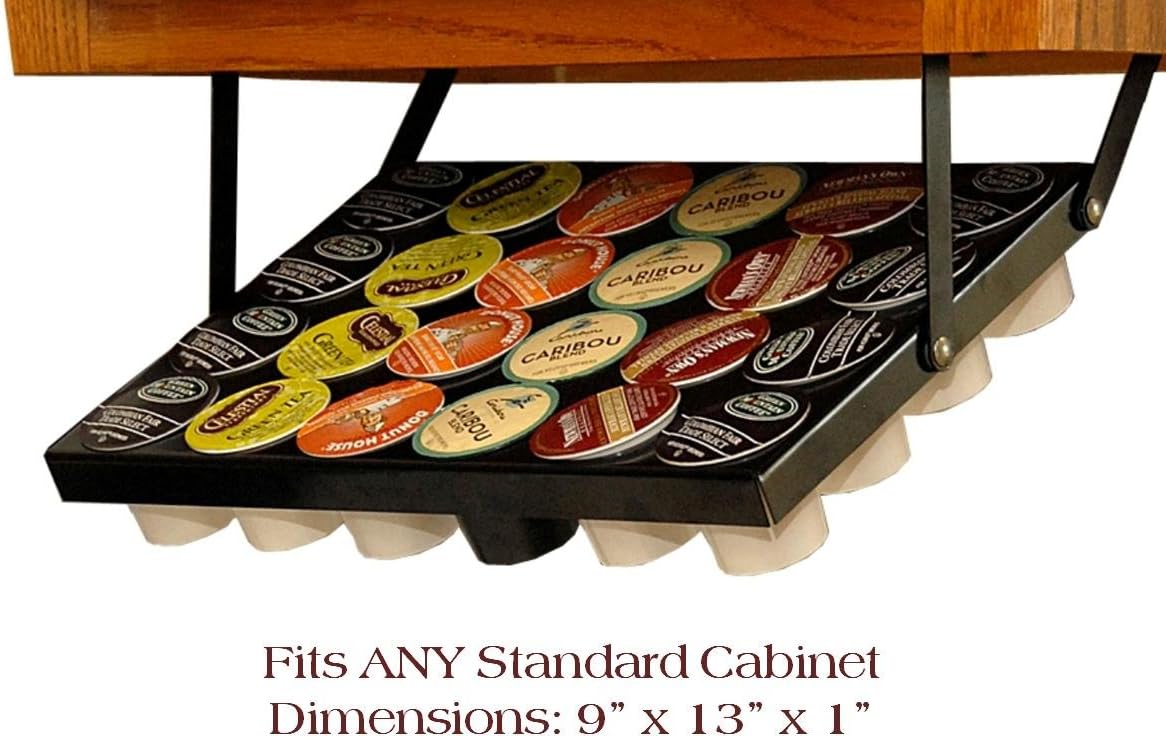 Amazon Com Under Cabinet Coffee K Cup Tm Holder Patented Technology 13 Wx9 Lx1 H Coffee Brewing Machine Cups