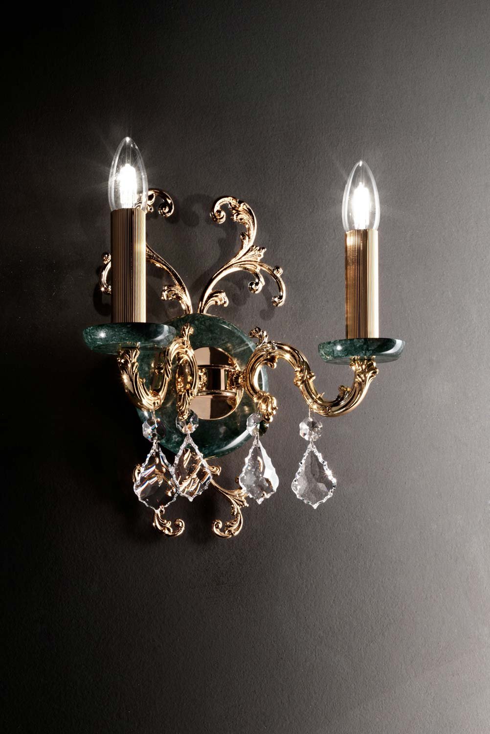 masiero aplique Eternity 12 Gold Plated a mano, Made in Italy, latón fundido, made with