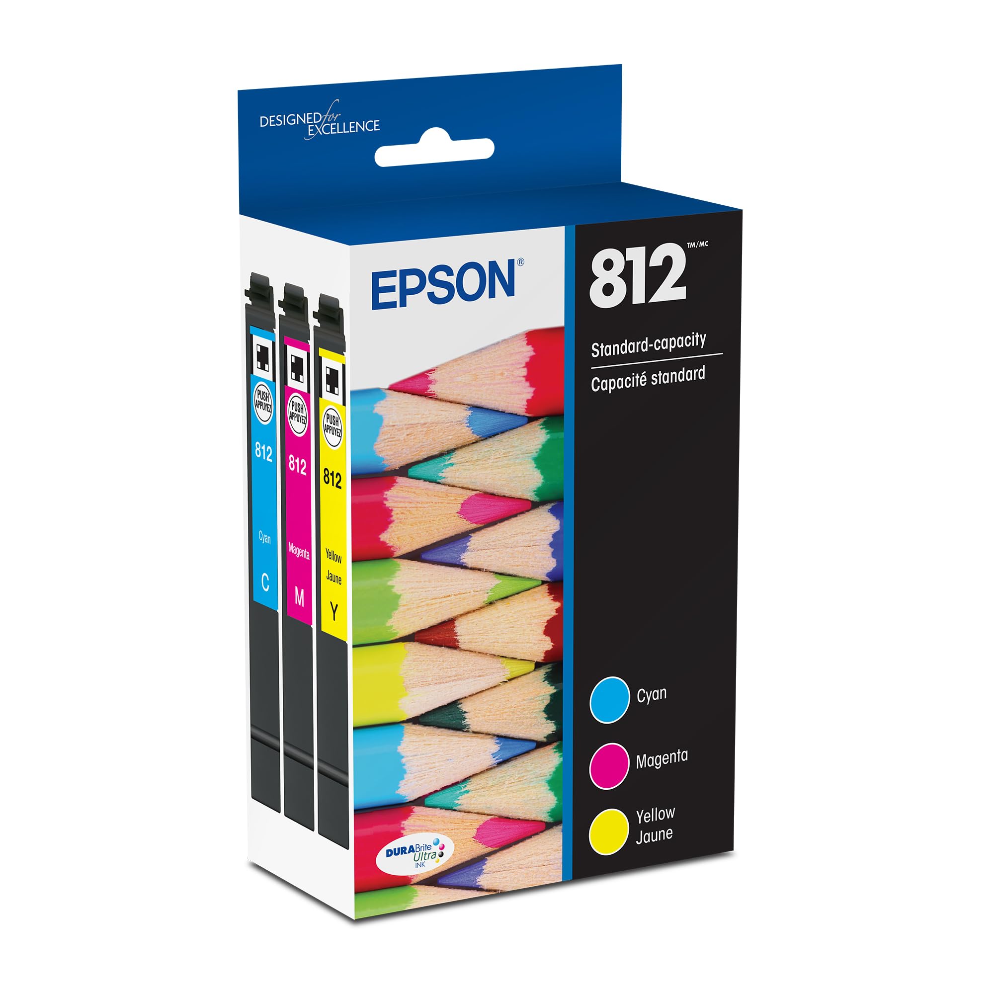 Photo 1 of EPSON 812 DURABrite Ultra Ink Standard Capacity Color Combo Pack (T812520-S) Works with WorkForce Pro WF-7310, WF-7820, WF-7840, WorkForce EC-C7000