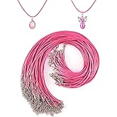 Beadthoven 100pcs 18” Waxed Necklace Cord with Lobster Clasp Bulk 2mm Deep Pink Necklace Making Cord Rope String for Pendant Necklace DIY Jewelry Making Accessories with Clasp Extended Chain