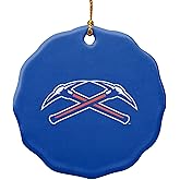 GRAPHICS & MORE University of Wisconsin - Platteville Primary Logo Porcelain Scalloped Holiday Christmas Tree Ornament - 2.8" (7.1 cm)
