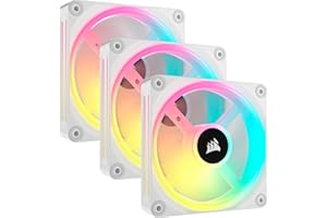 Corsair iCUE LINK QX120 RGB 120mm Magnetic Dome RGB Fans - Triple Fan Starter Kit with iCUE LINK System Hub - White