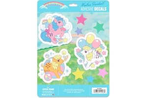 OPEN ROAD BRANDS Hasbro My Little Pony Adhesive Vinyl Decals - Fun Set of Pony Stickers Featuring Firefly, Applejack and Surprise
