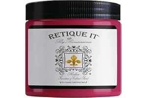Retique It® Chalk Finish Paint by Renaissance, 16oz Cerise - Non Toxic, Eco-Friendly Chalk Furniture & Cabinet Paint - 16 oz (Pint), Cerise